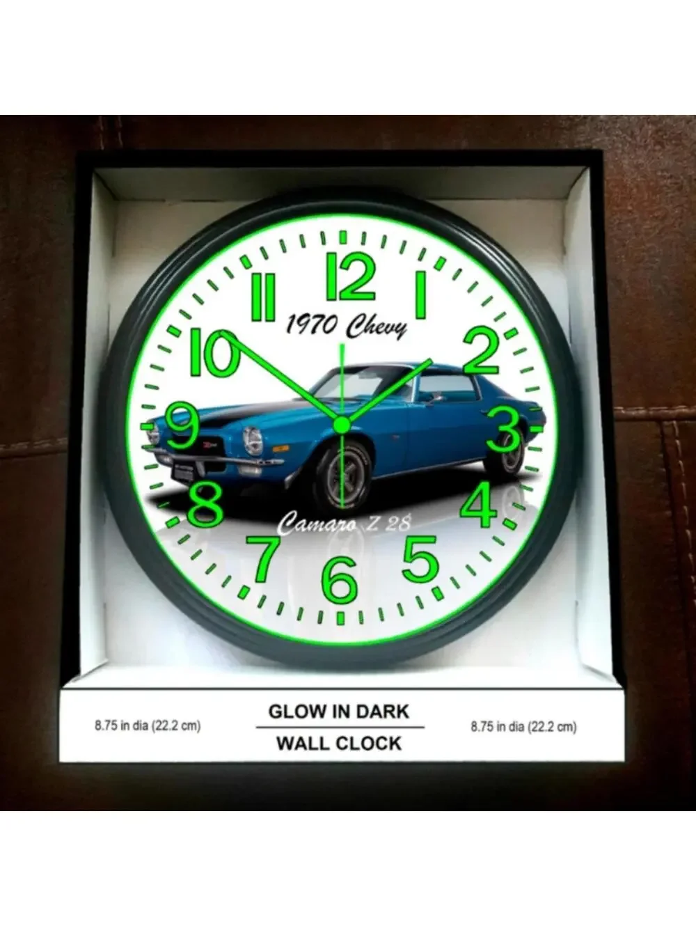 1970 Chevy Camaro Z28 Glow In The Dark Wall Clock New!